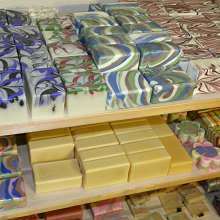 Soap Drying on a Rack in a Soap Business