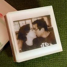 Melt and pour natural soap with special photo paper embed.